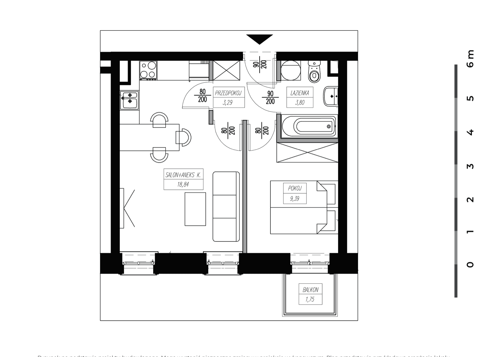 Rzut apartamentu M07