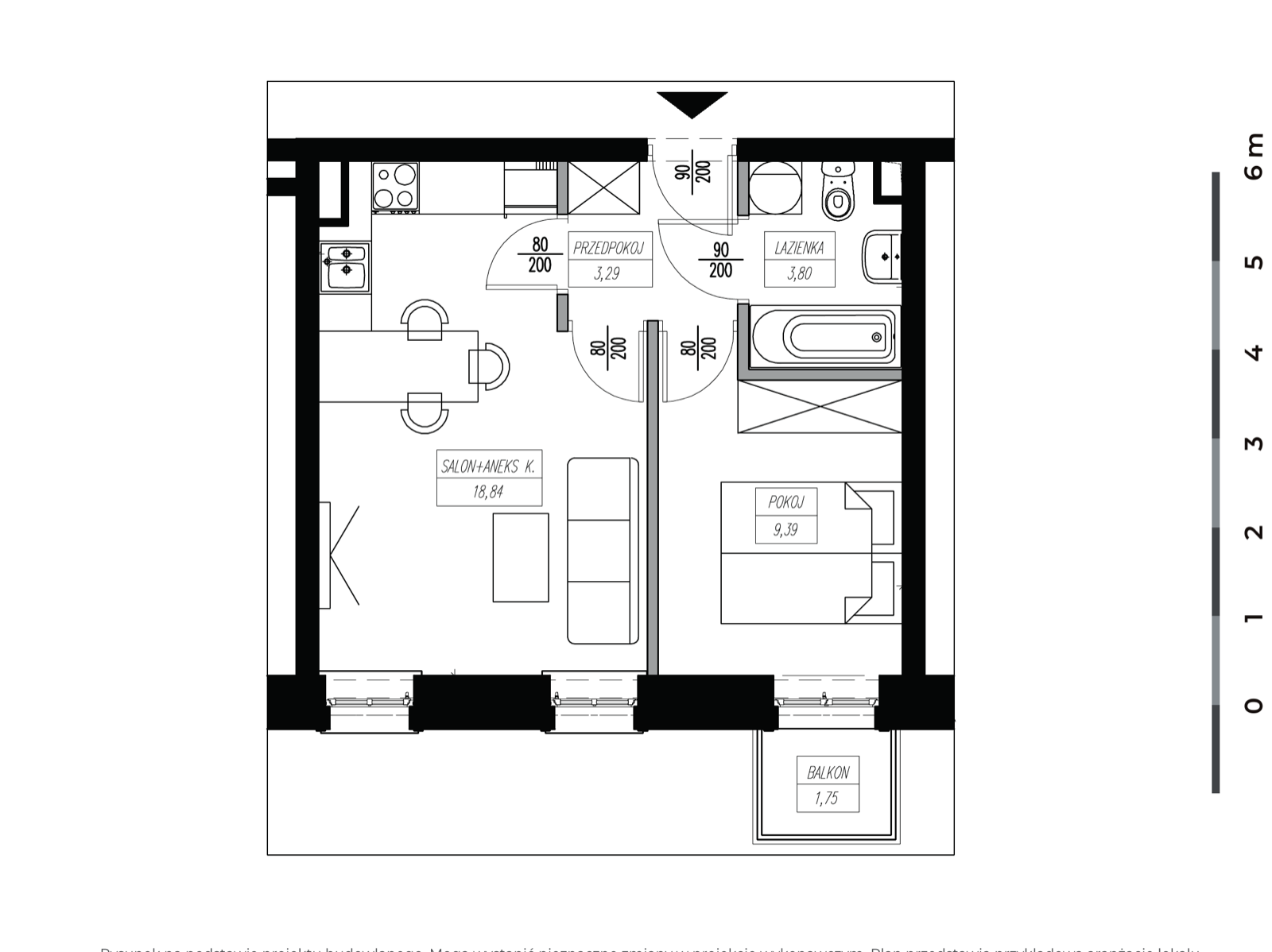 Rzut apartamentu M07